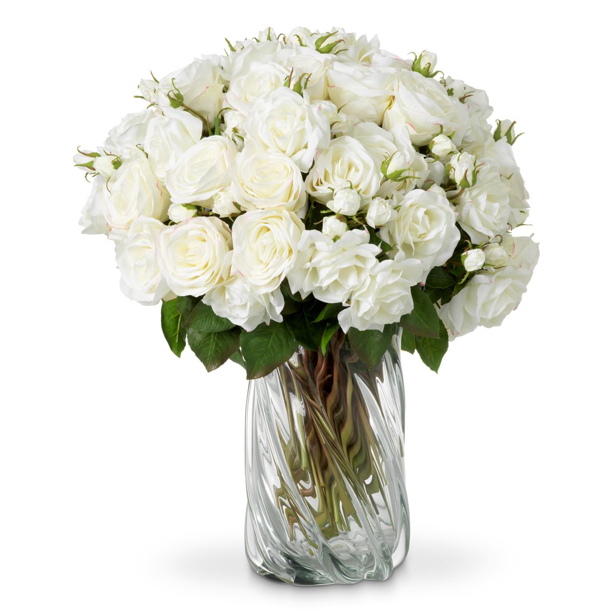 Exude elegance with this refined Bouquet of Two-Tone White Garden Roses - 72 pieces.