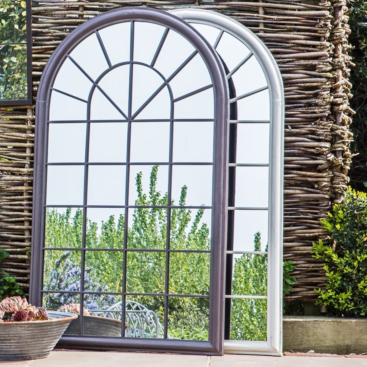Erin Arched Outdoor Mirror - White