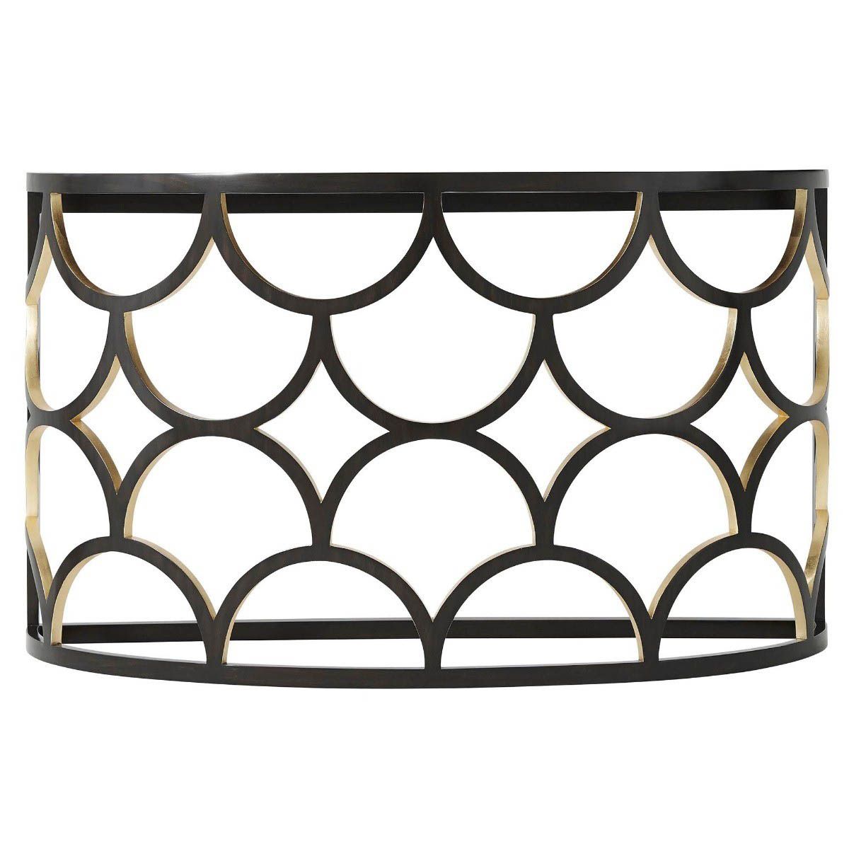Black and gold carved console table