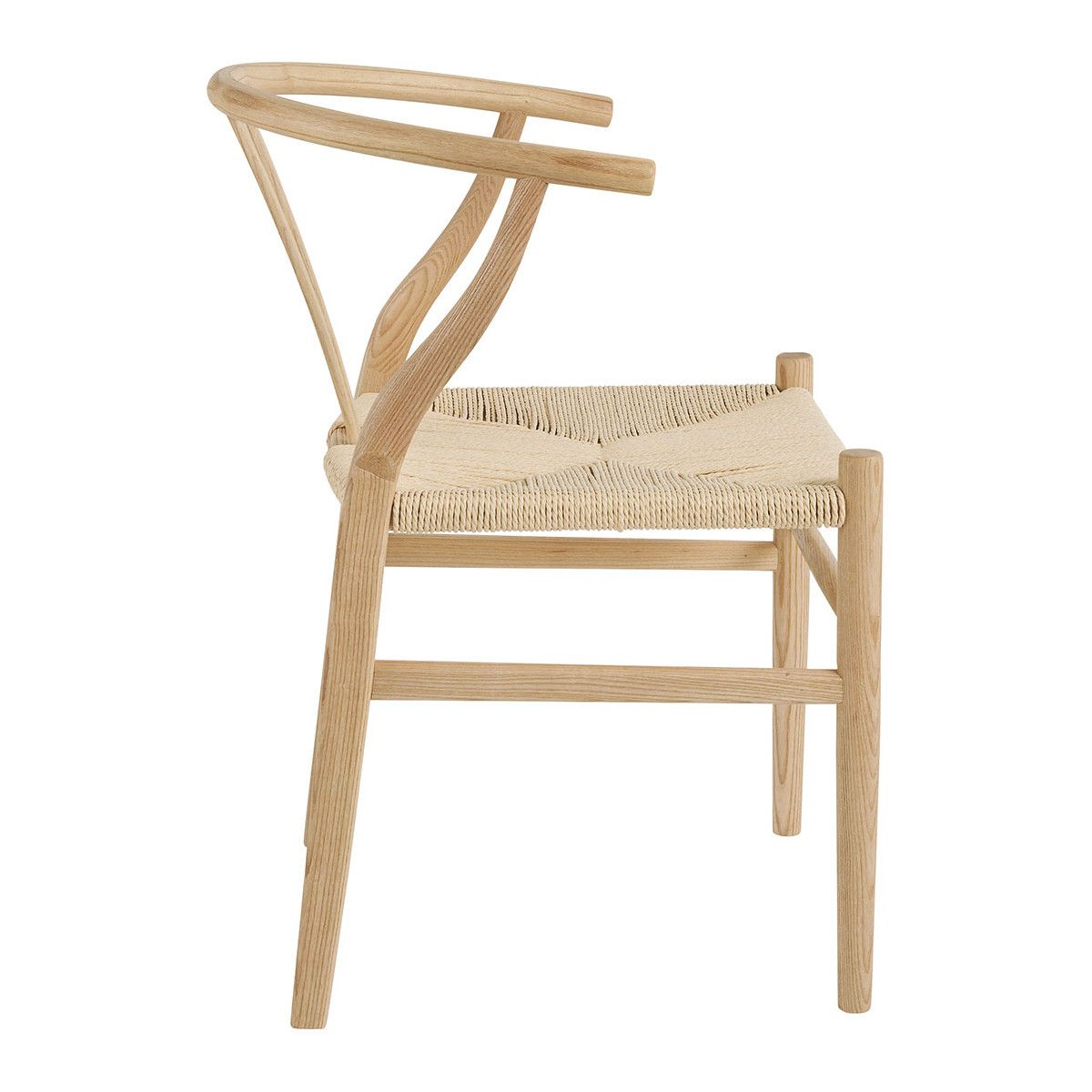Scandi-inspired dining chair with rattan seat