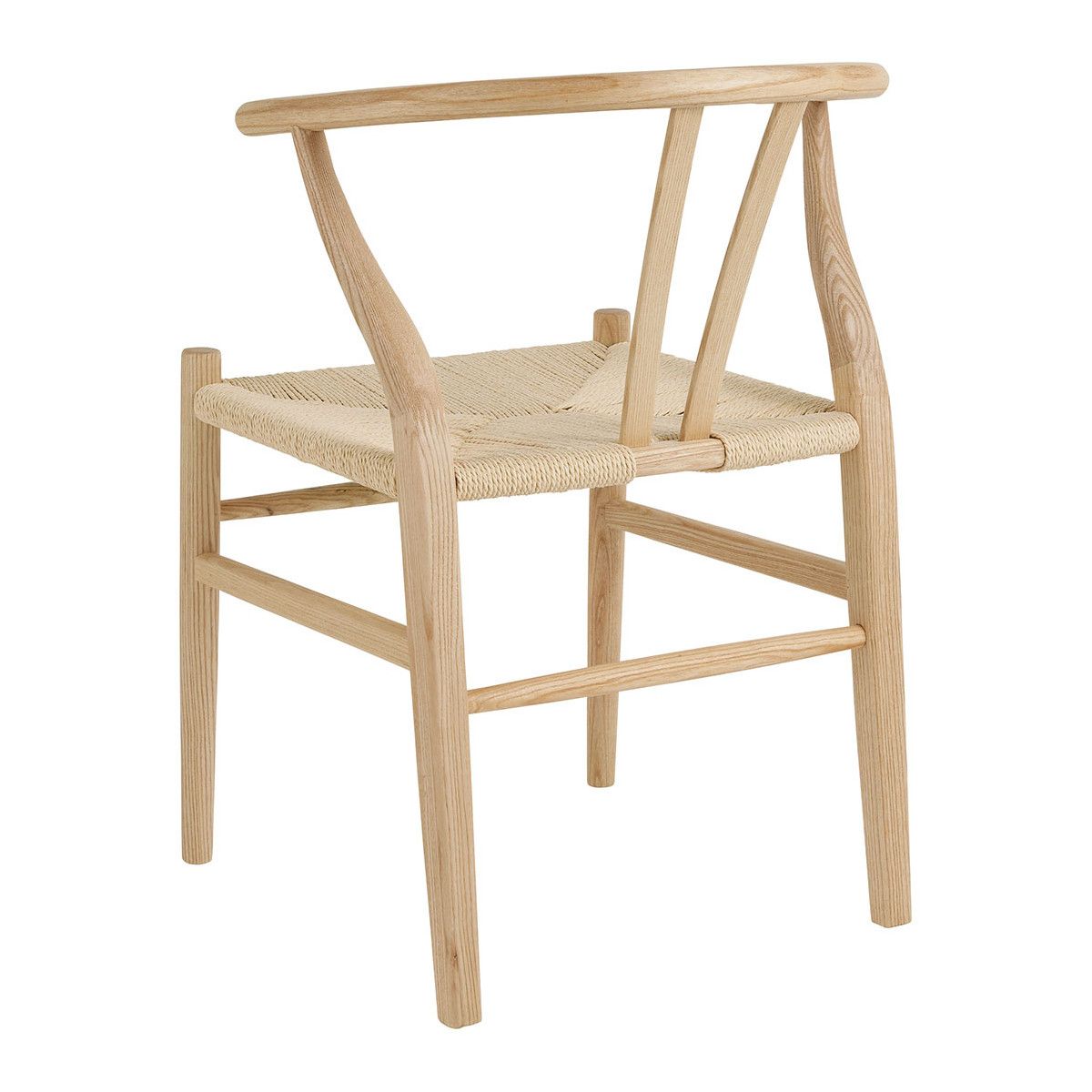 Scandi-inspired dining chair with rattan seat