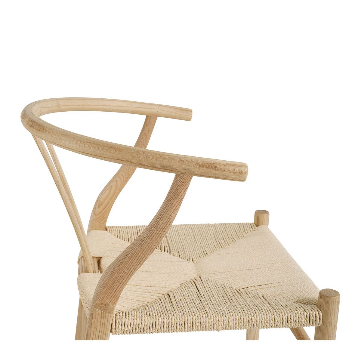 Scandi-inspired dining chair with rattan seat