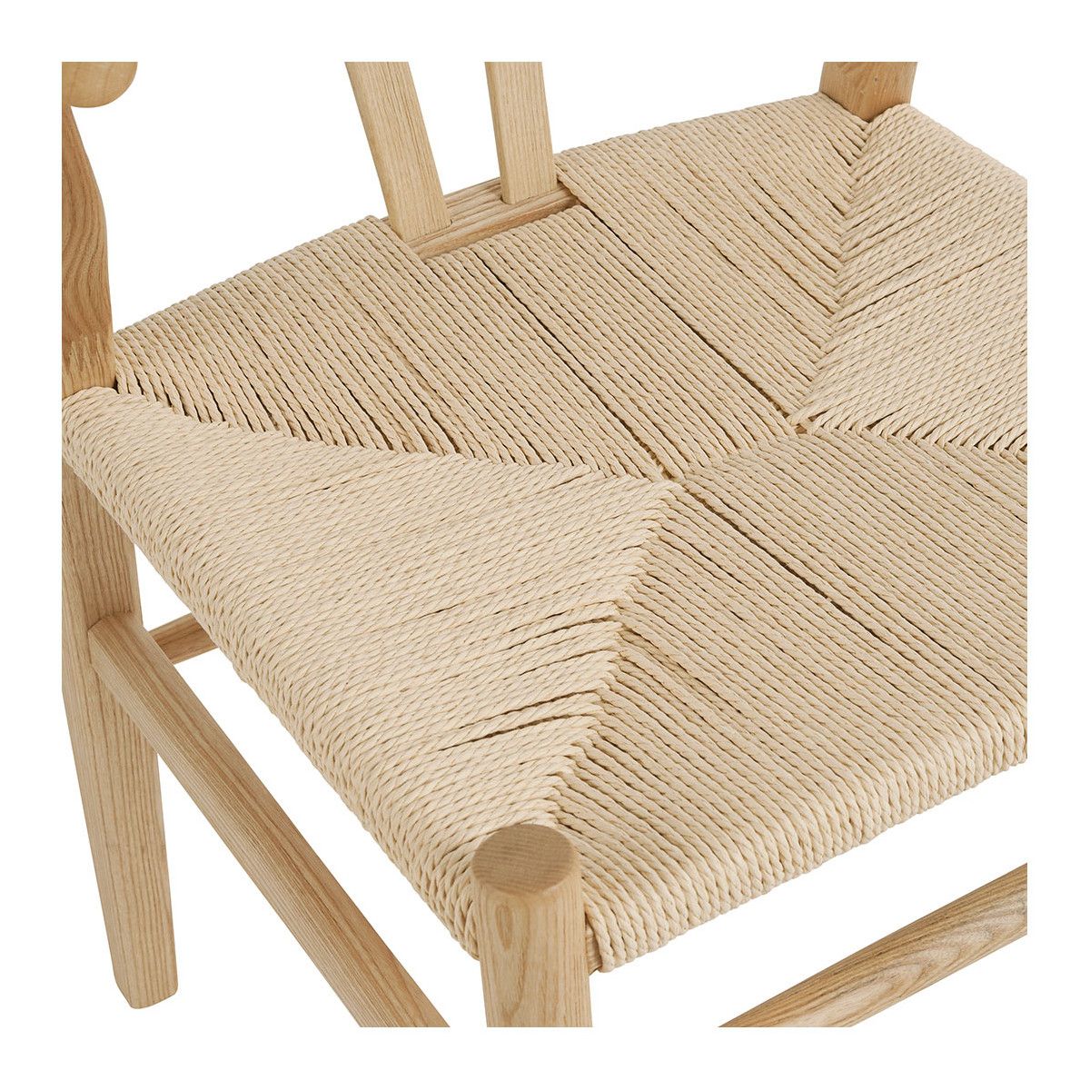 Scandi-inspired dining chair with rattan seat