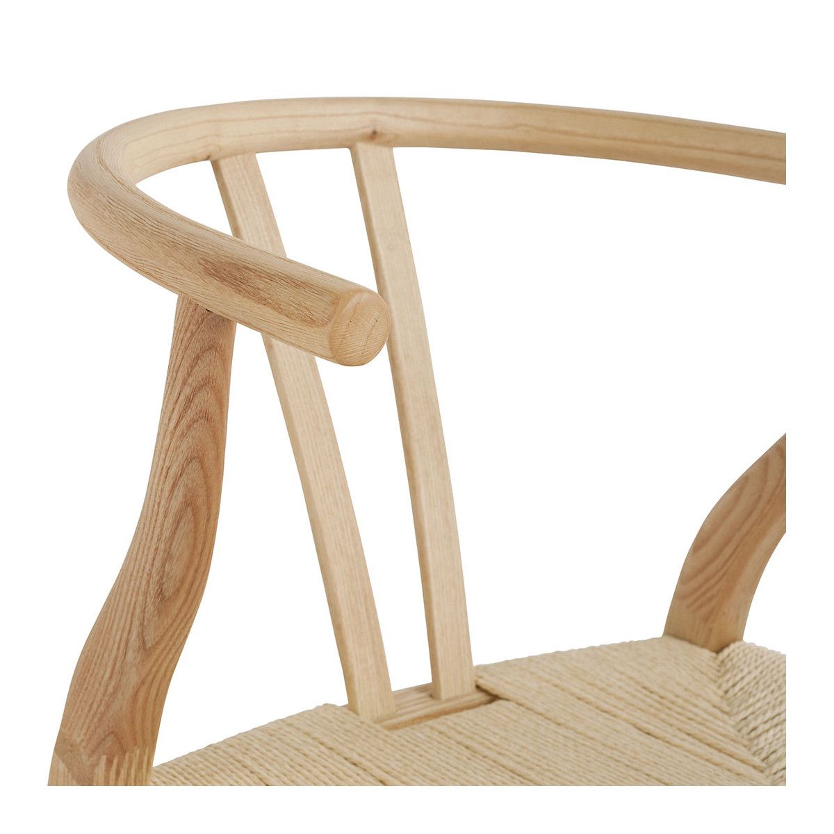 Scandi-inspired dining chair with rattan seat