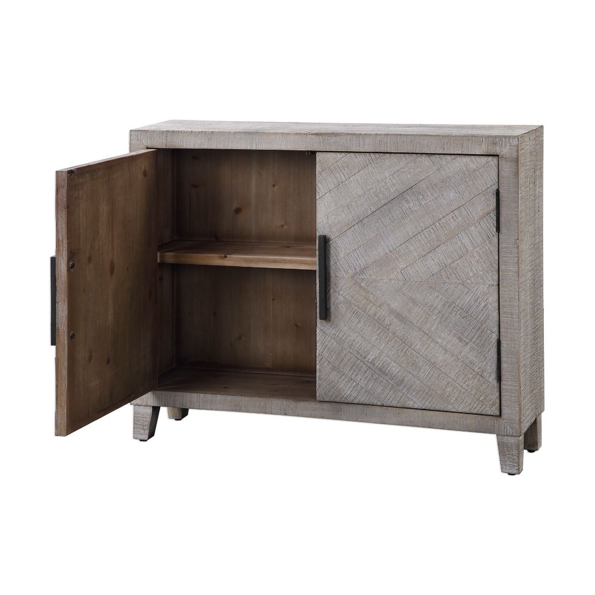 A white washed accent cabinet by Uttermost