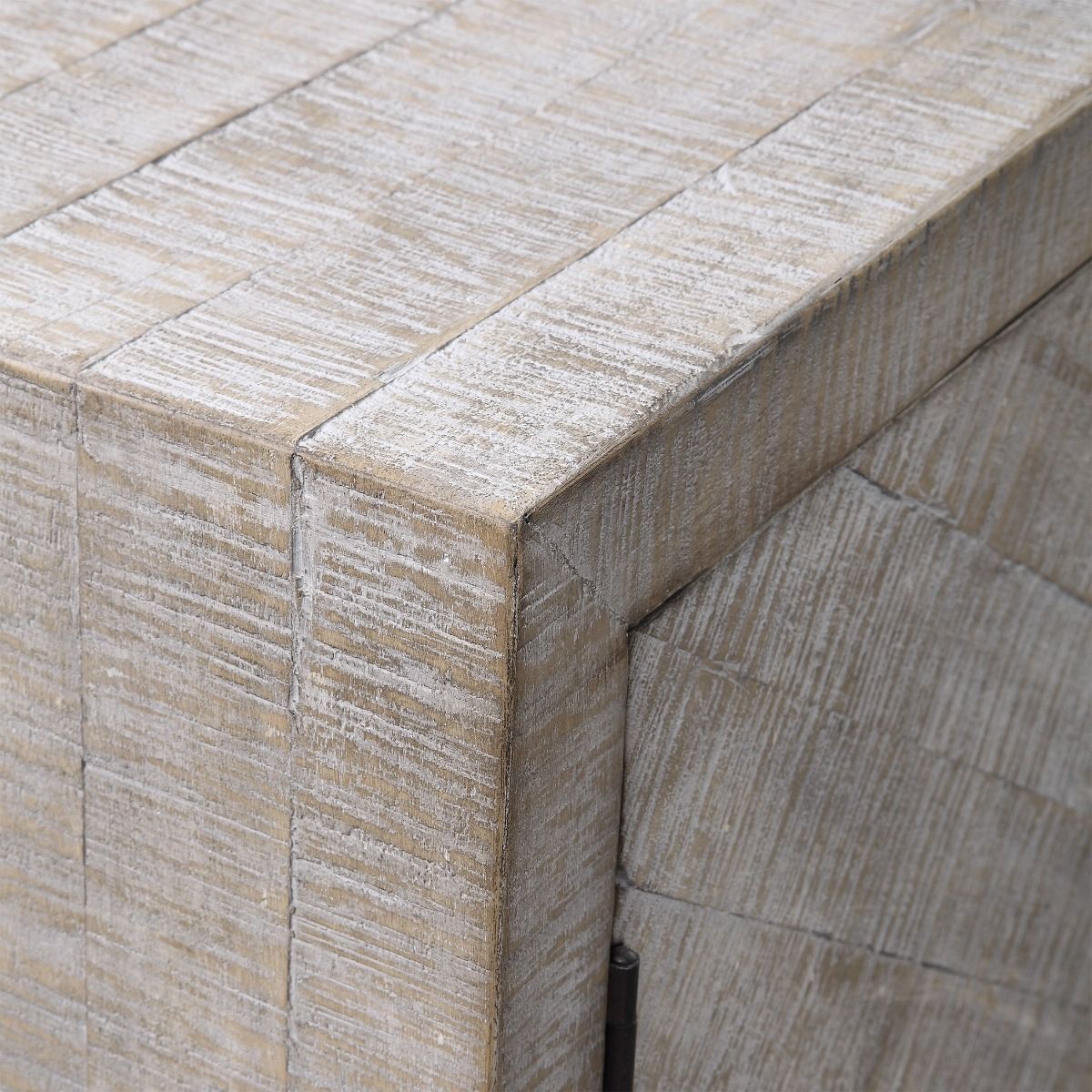 A white washed accent cabinet by Uttermost