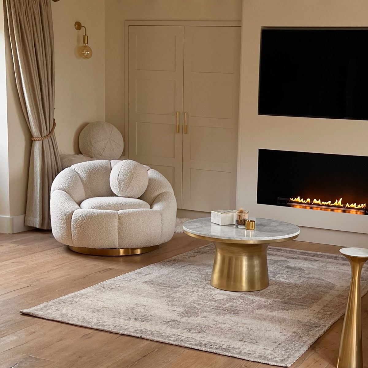 Inger Swivel Chair Brisbane Cream