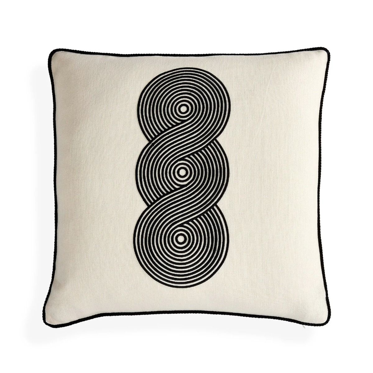 Pompidou B&W Loops Circles Cushion