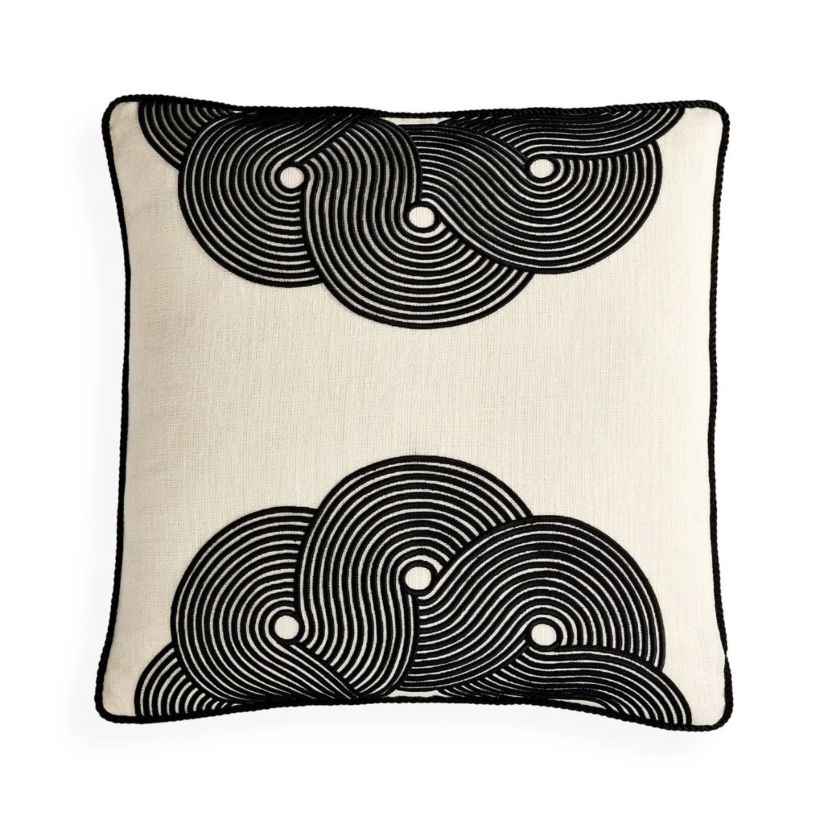 Pompidou Black & White Half Circles Cushion