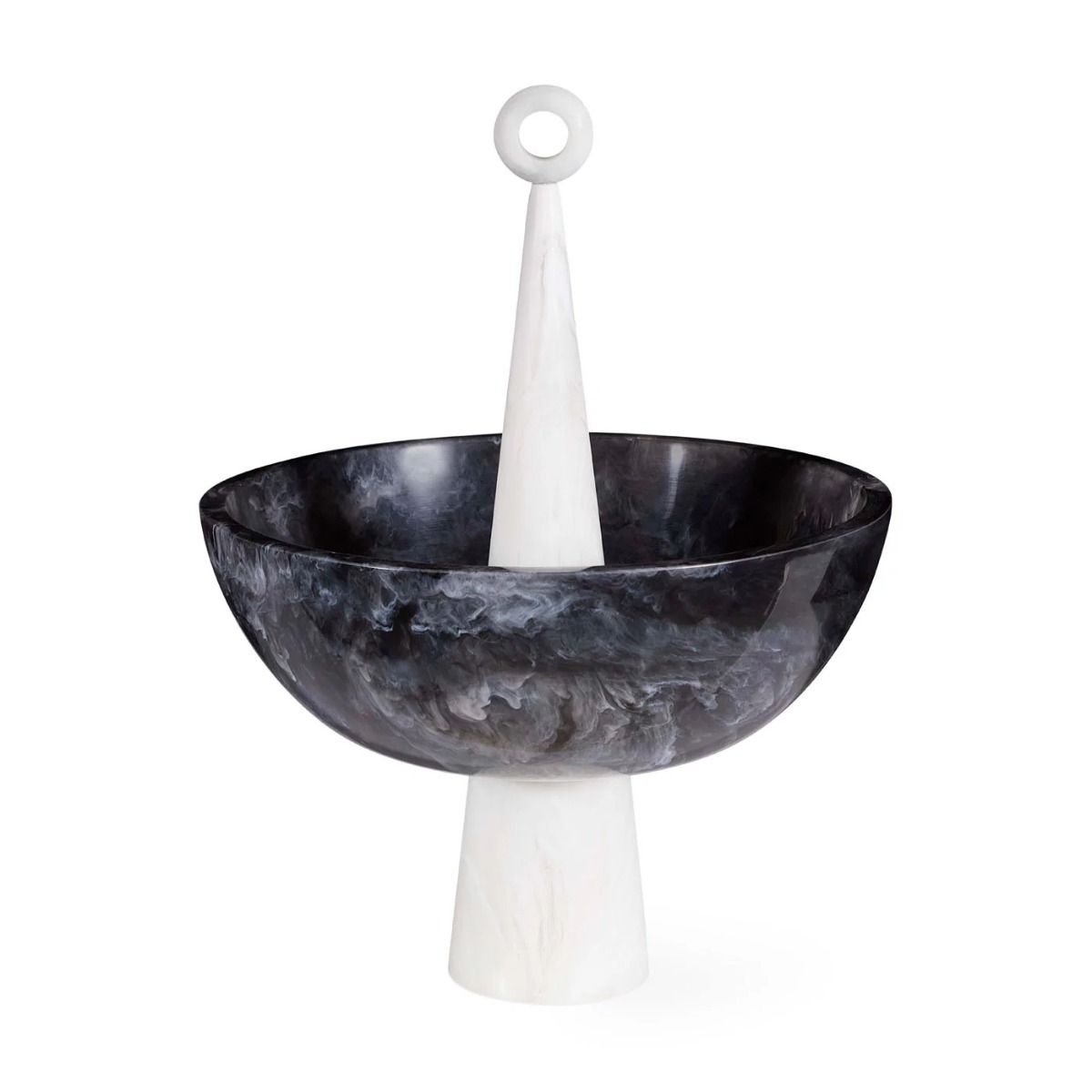 Como Black & White Finial Bowl