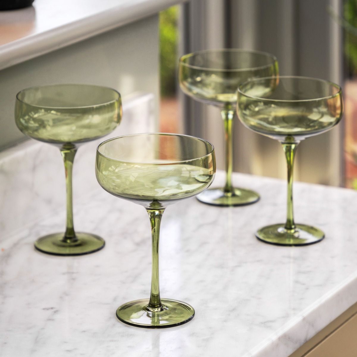 Orchard Coupe Glasses - Green