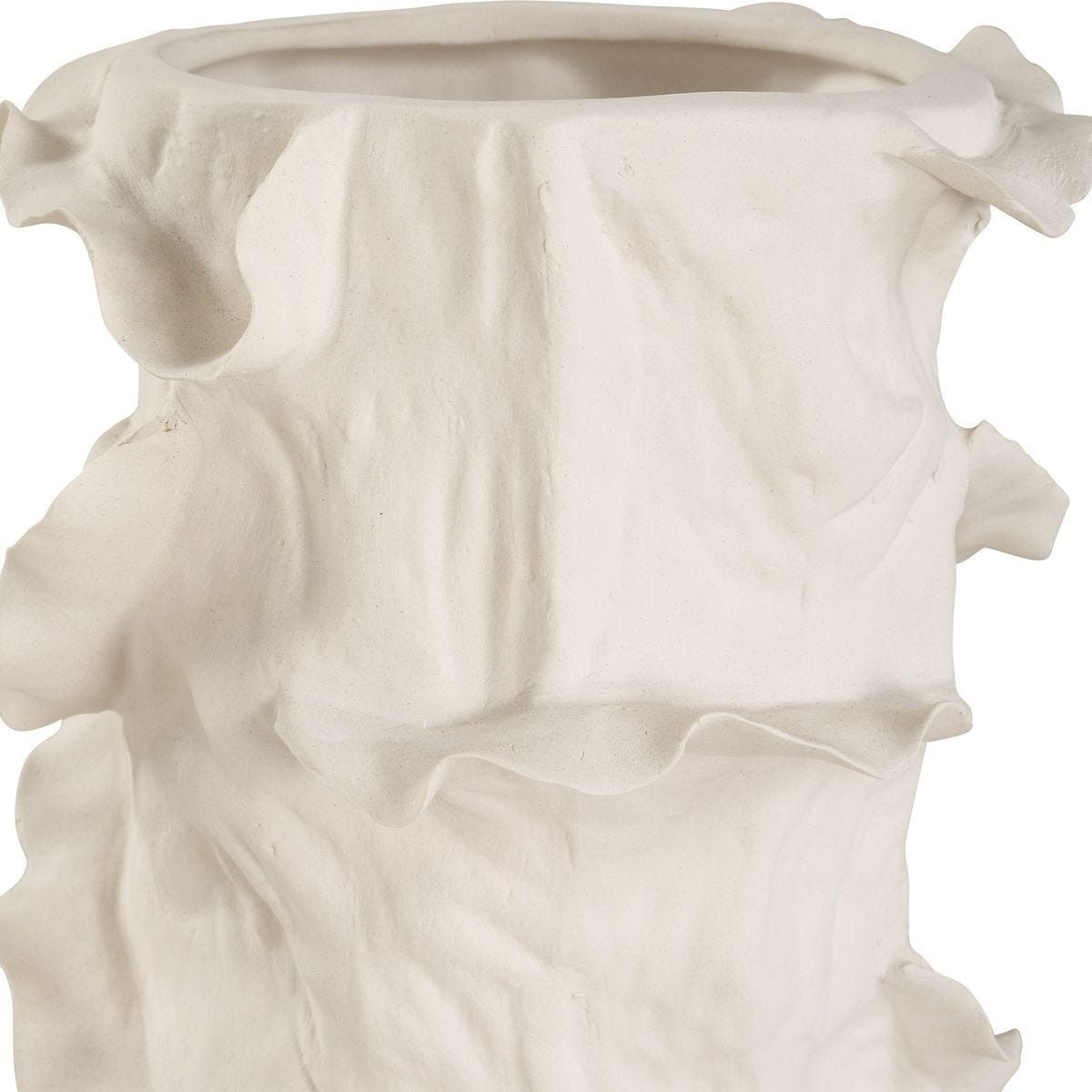 Ripple Crest White Vases - Set of 2
