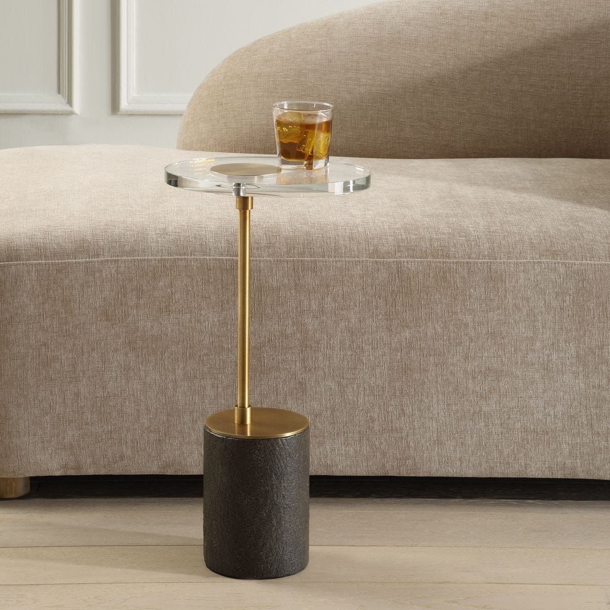Elevate your space with the Kaufman Crystal Accent Table, featuring stunning crystal accents and a sleek design perfect for any decor style.