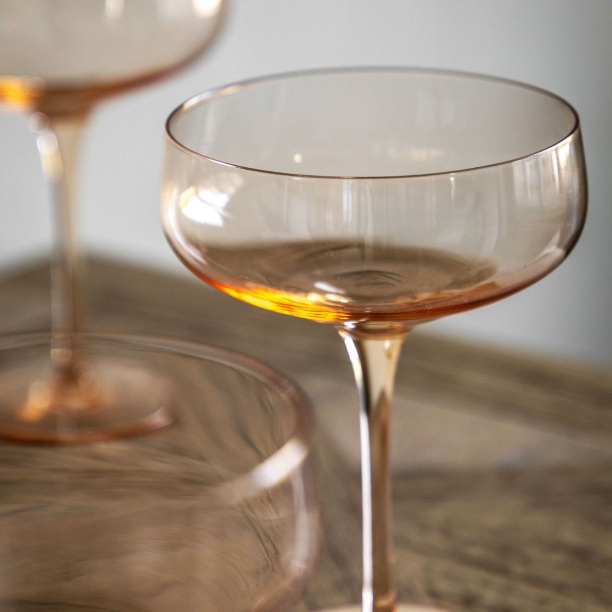 Orchard Coupe Glasses - Amber