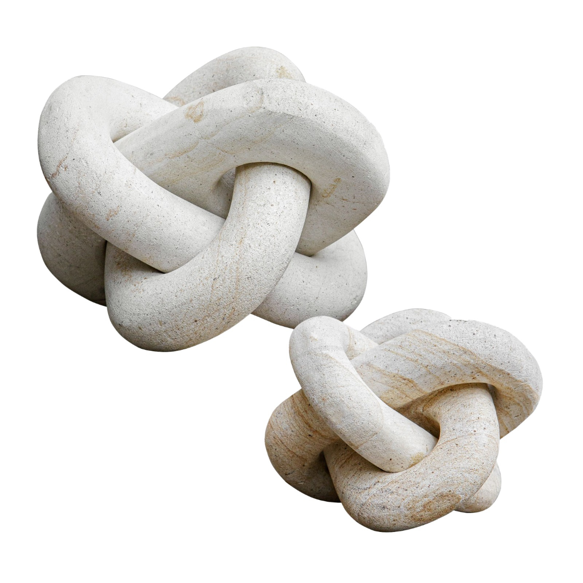 Limestone Link Sculptures - Set of 2