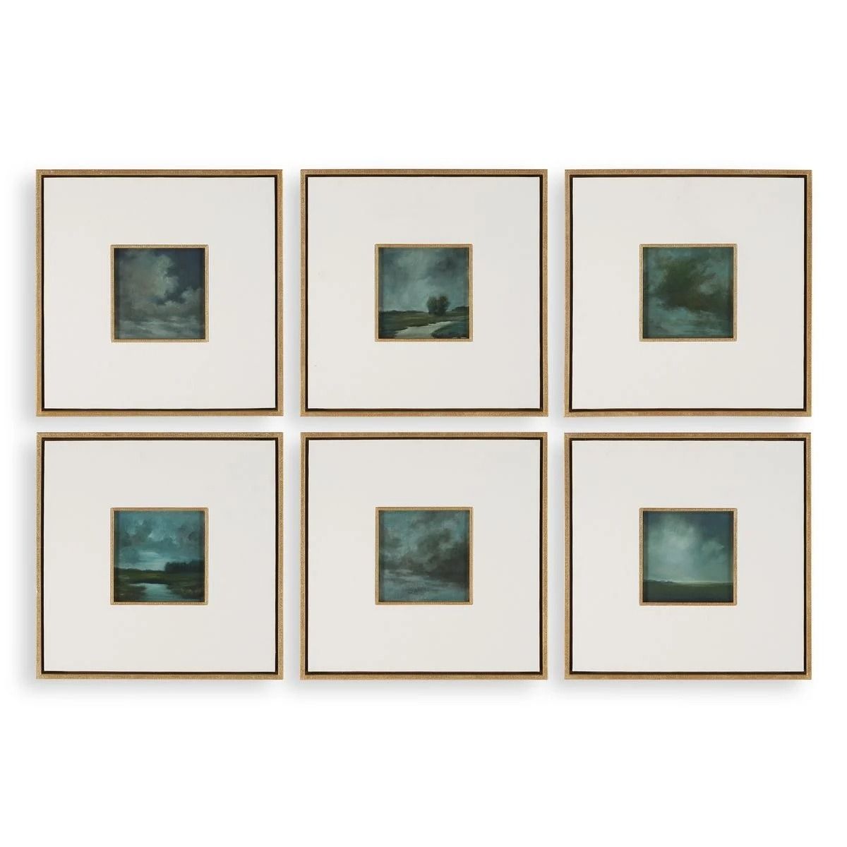 Evening Cumulation Framed Canvases Set of 6