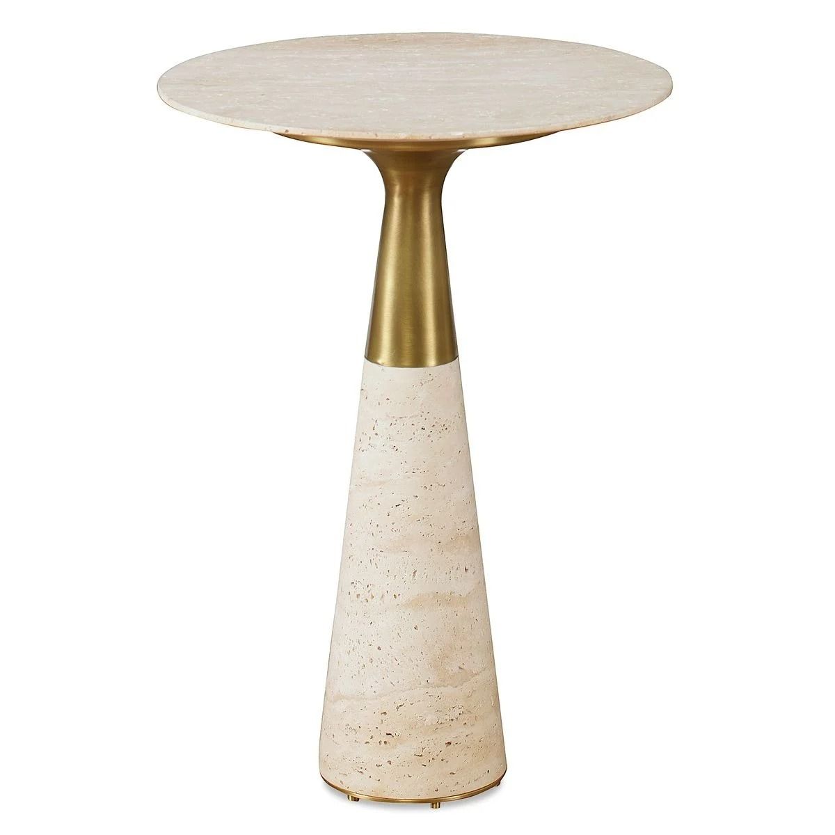 Pier Accent Table - Beige Travertine