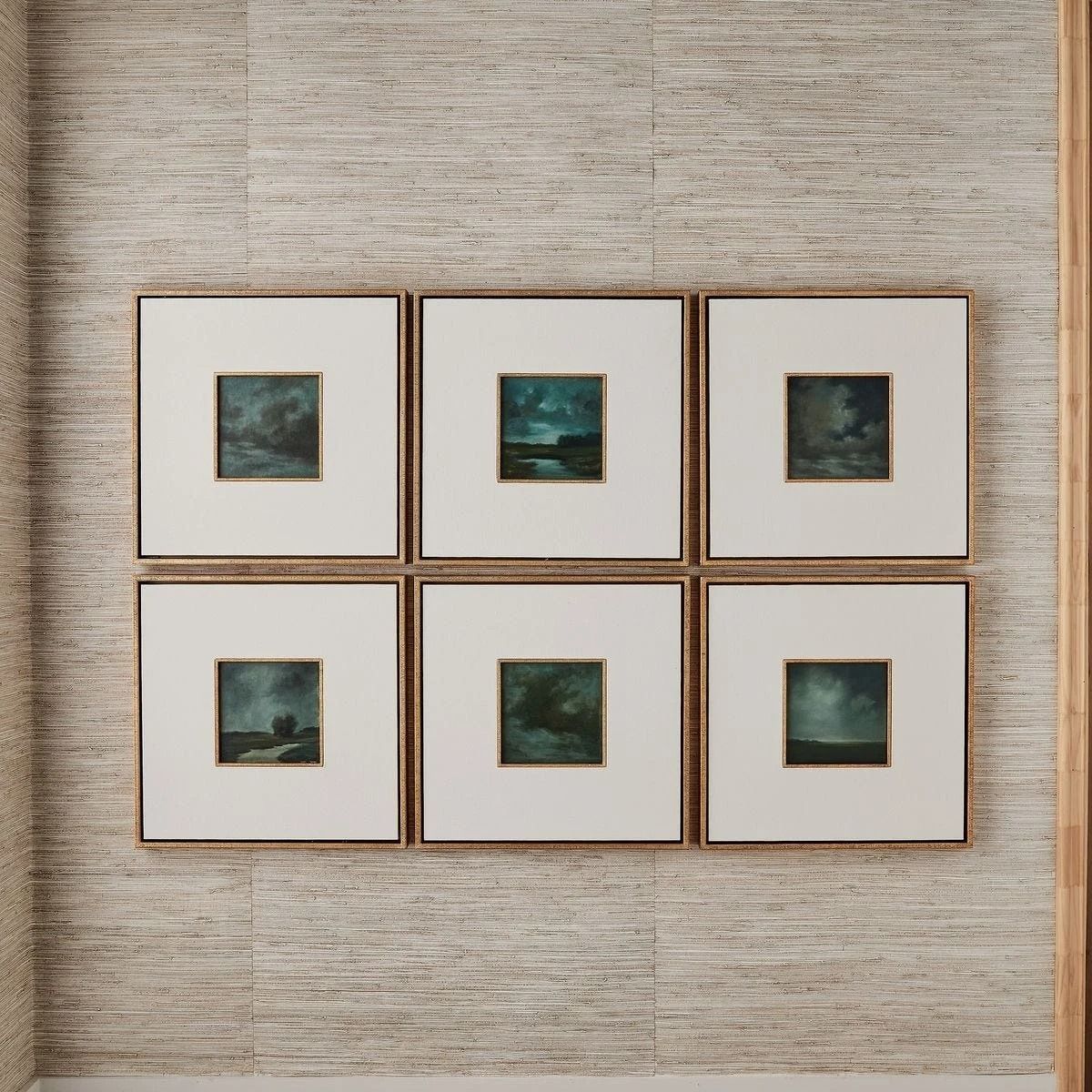 Evening Cumulation Framed Canvases Set of 6