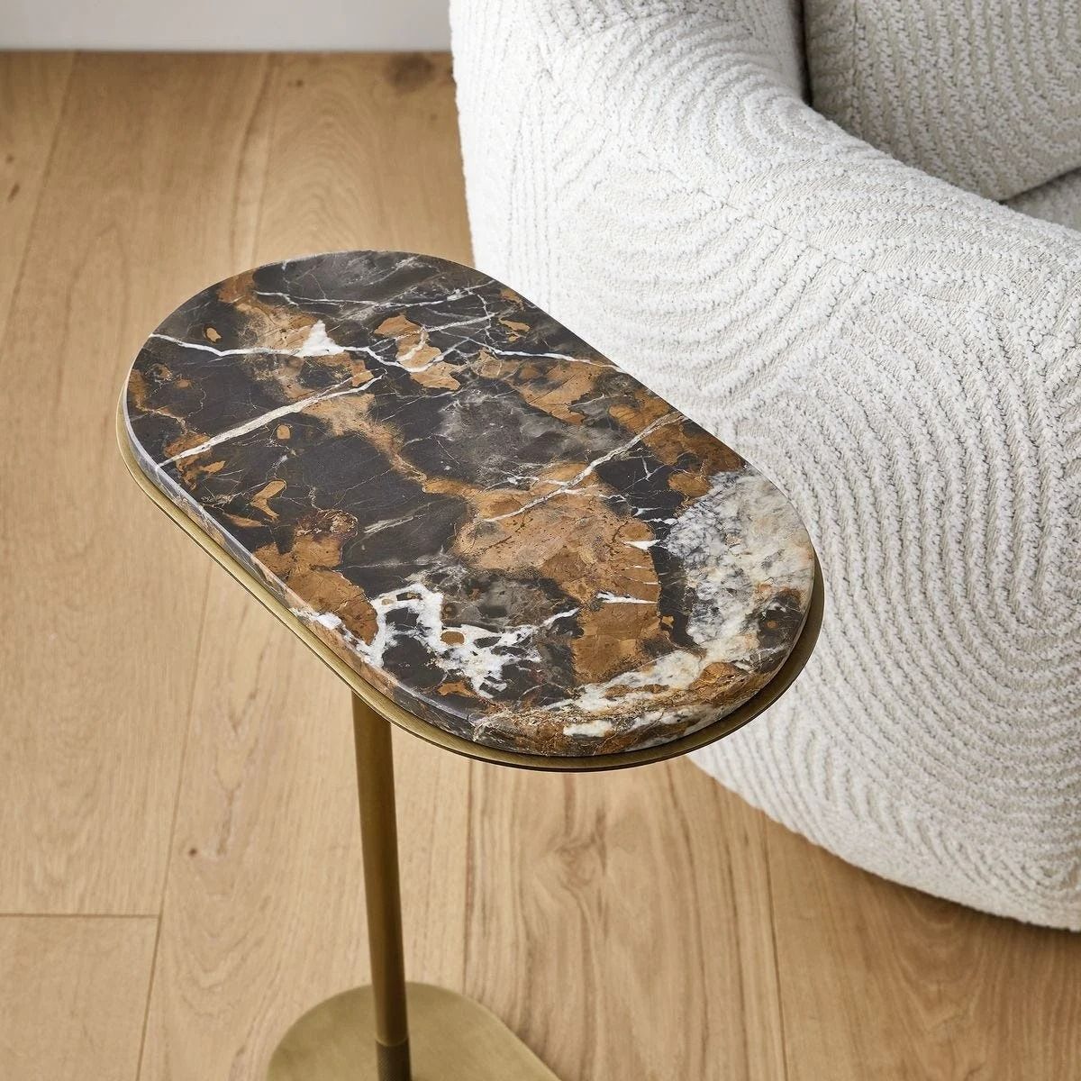 Lozenge Accent Table in Michelangelo Marble