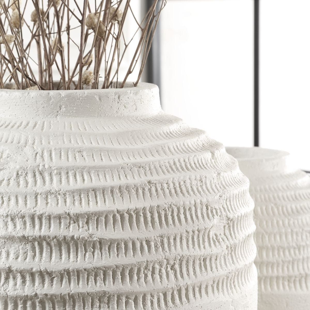 Luna Ridge White Ceramic Vases - Set of 2
