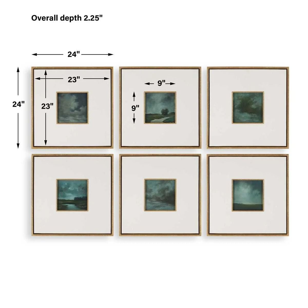 Evening Cumulation Framed Canvases Set of 6