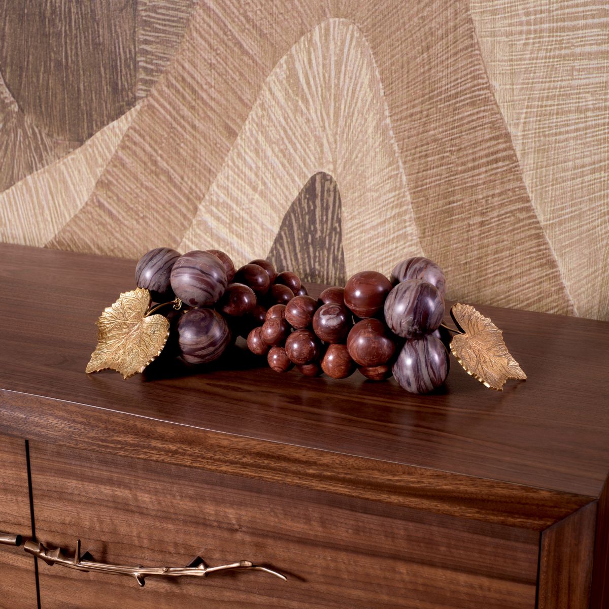 Vintage Grapes Object - Red Marble