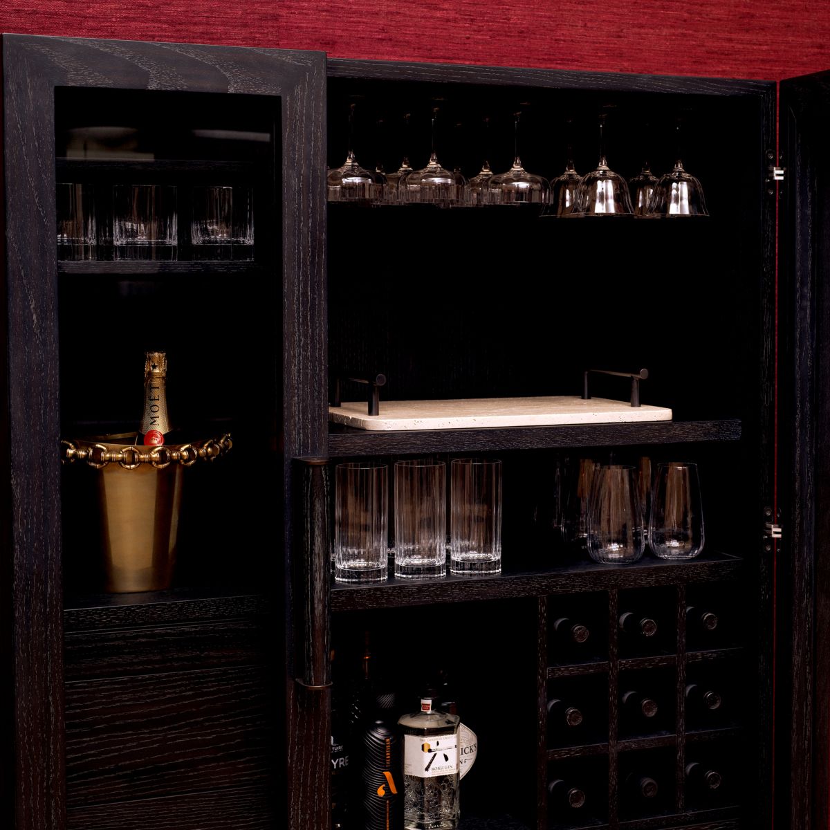 Connaught Bar Cabinet - Charcoal Oak