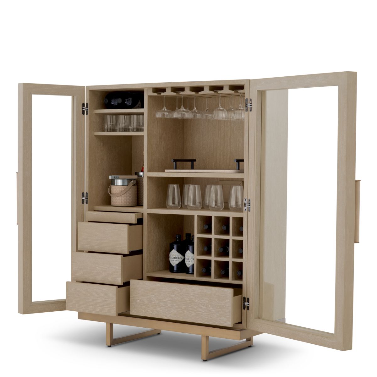 Connaught Bar Cabinet - Washed Oak