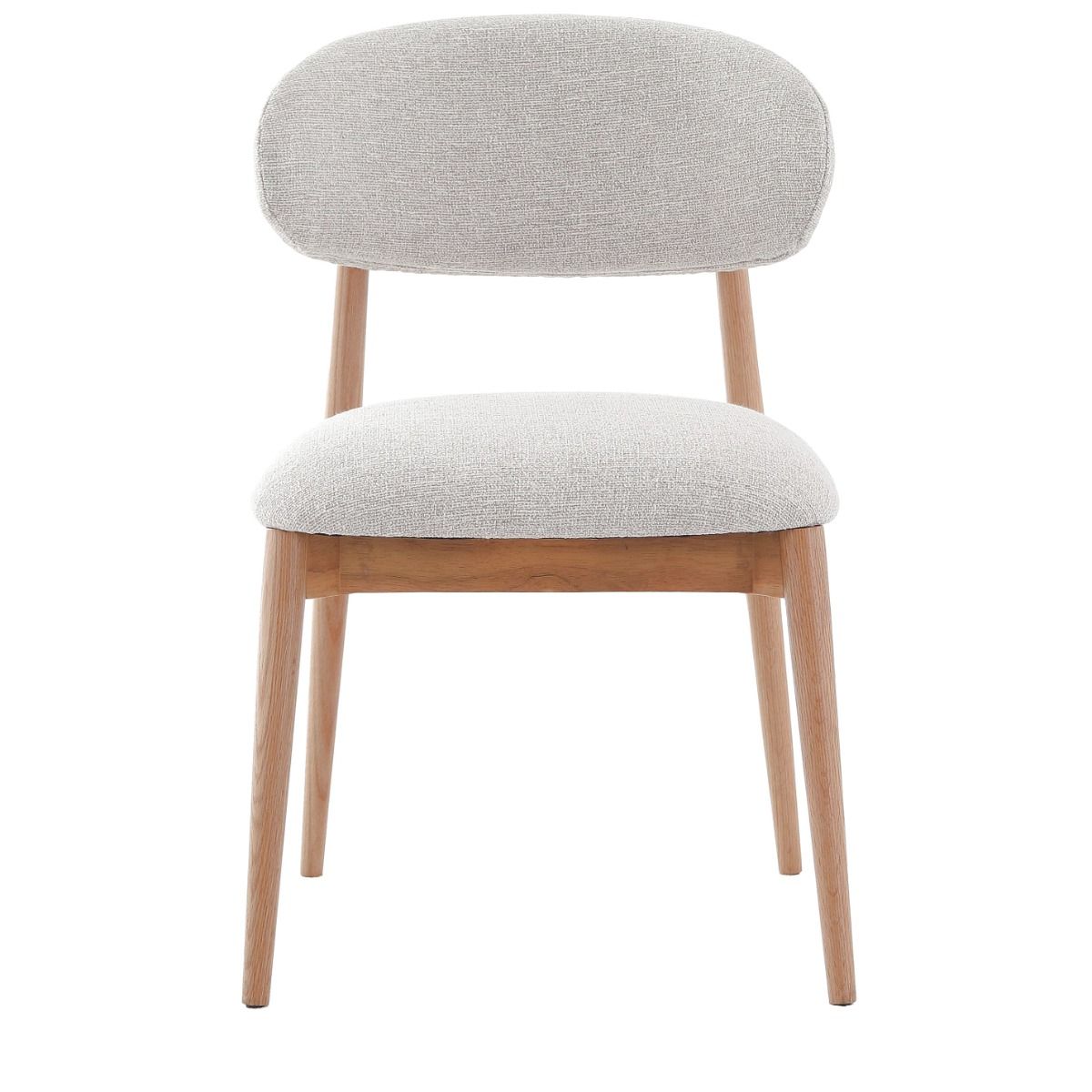 The Blockley dining chair, with its contemporary curves, luxurious linen upholstery, and solid oak frame, adds modern elegance to any dining room, and is complemented by a matching Counter Stool.