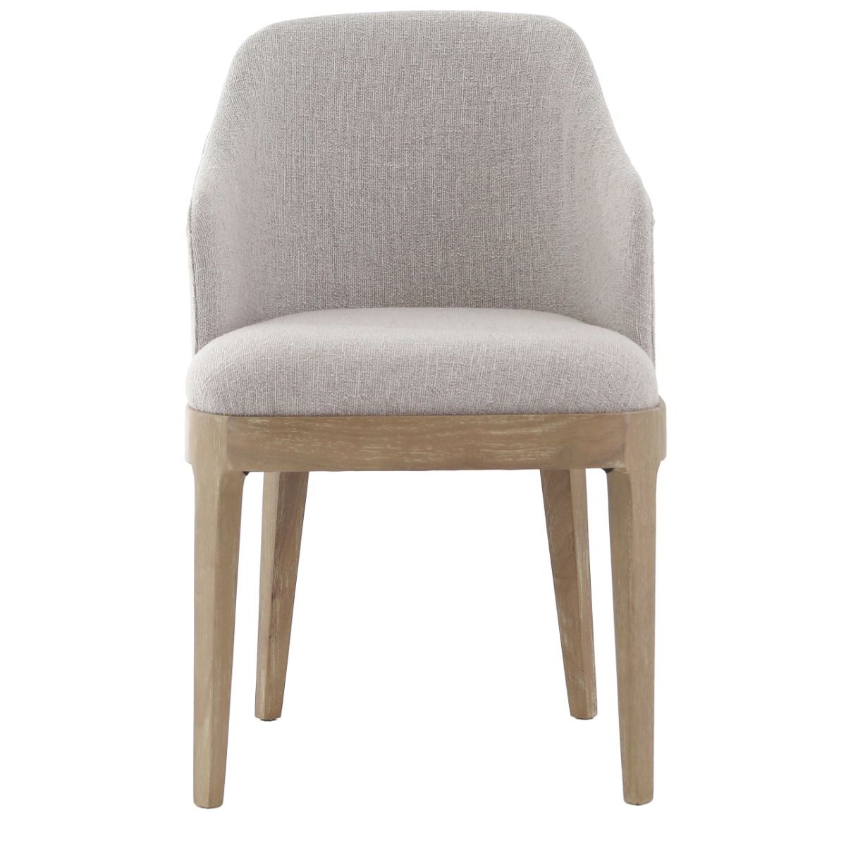 The Kingham Dining Chair features a solid oak frame, exposed seat, and luxurious linen upholstery, offering a timeless and elegant choice for everyday dining.