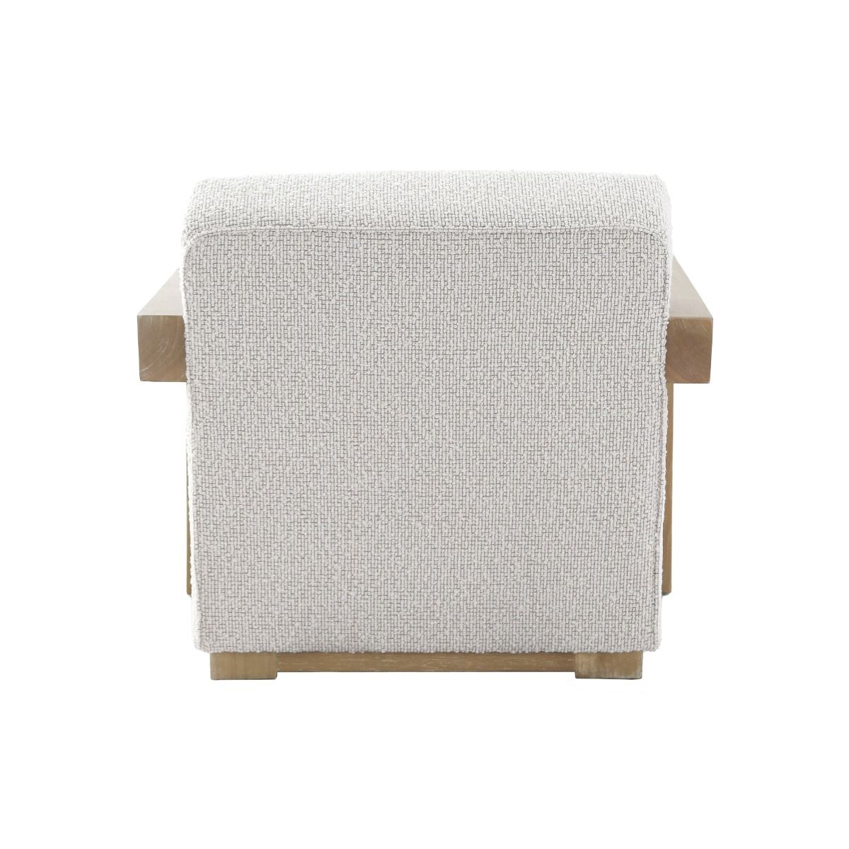 The Abbey Accent Chair, with its solid oak frame and plush cream boucle upholstery, offers both comfort and elegance, making it the perfect addition to any living room.