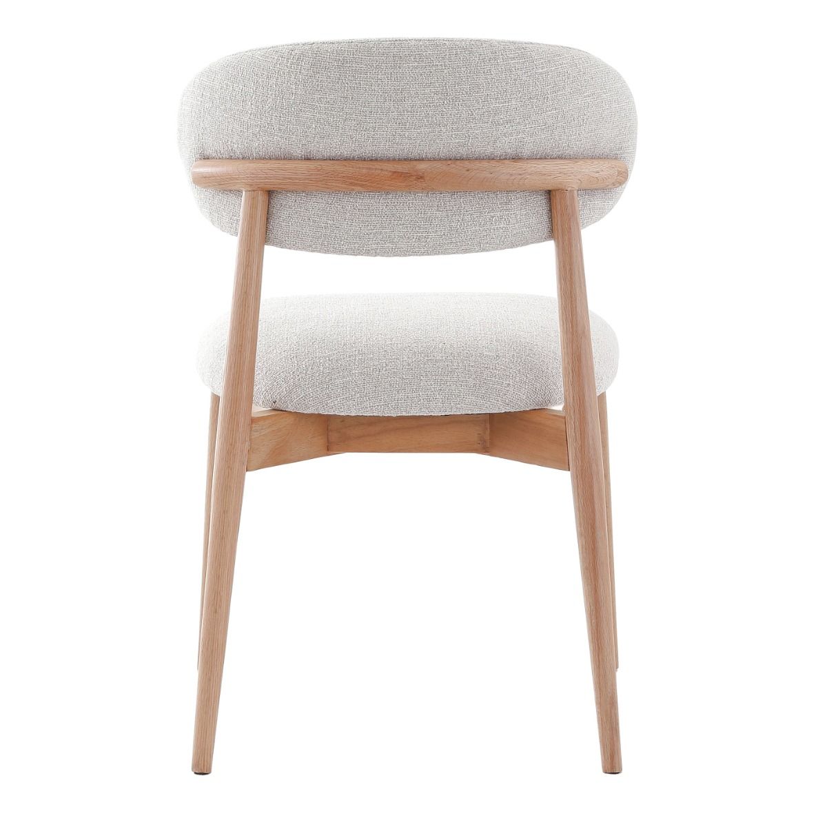 The Blockley dining chair, with its contemporary curves, luxurious linen upholstery, and solid oak frame, adds modern elegance to any dining room, and is complemented by a matching Counter Stool.