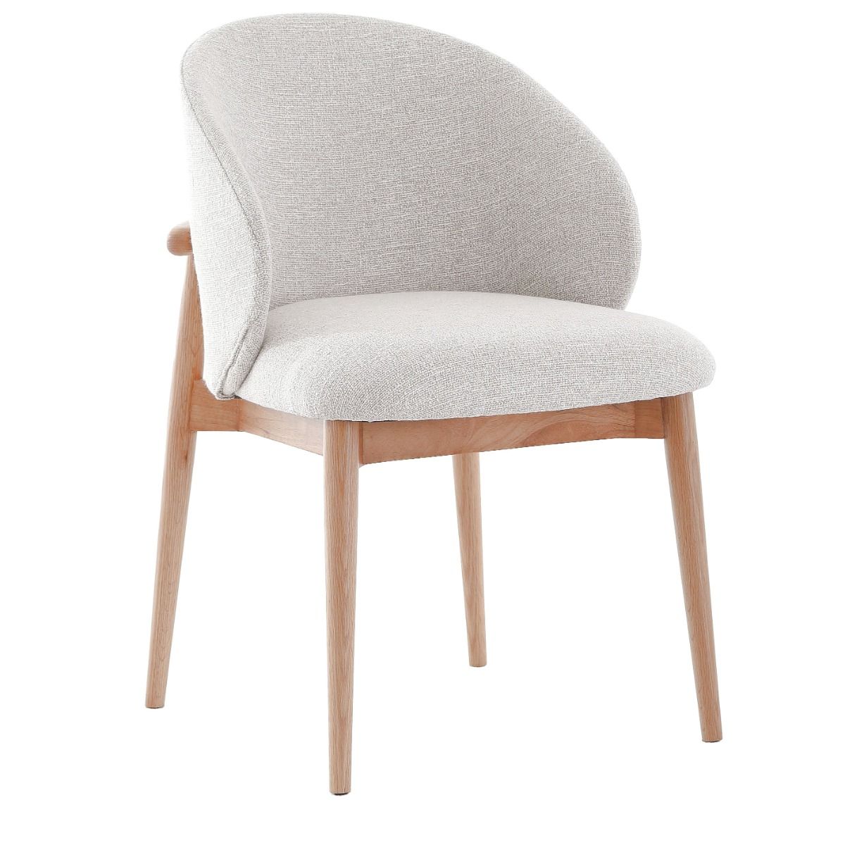 Upholstered in off-white linen with an exposed oak back and solid oak frame, the Snowshill dining chair adds modern style and lasting quality to any home, complementing a variety of dining tables.