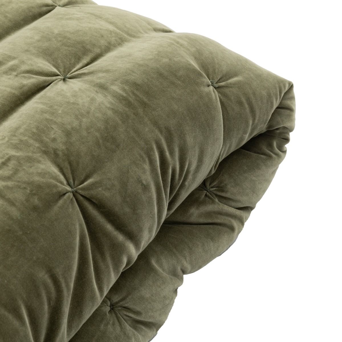 Green velvet Bedspread with textured design