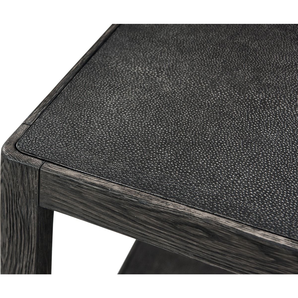 Square wooden black side table