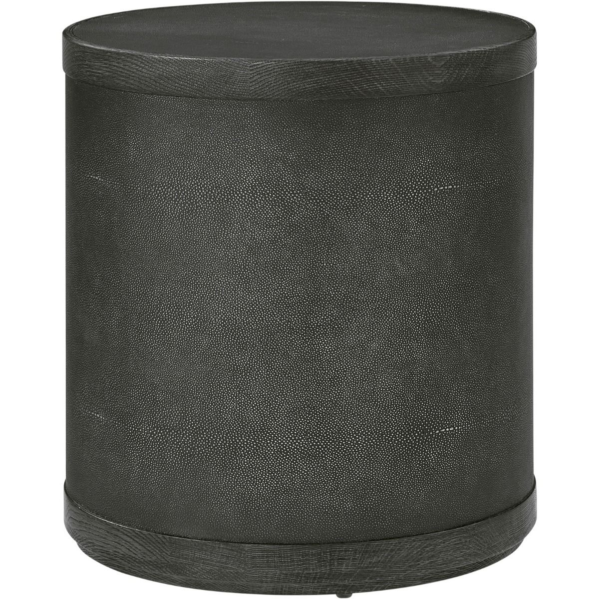 Black drum side table