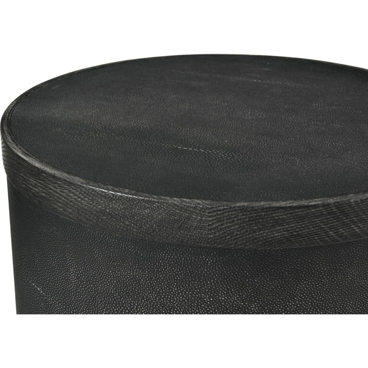 Black drum side table