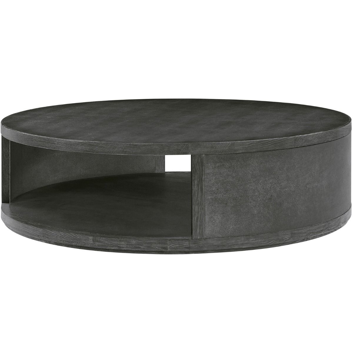 Round black coffee table