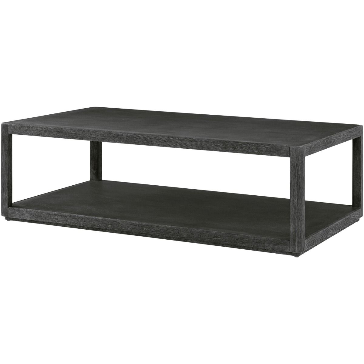 Wooden rectangular coffee table in black