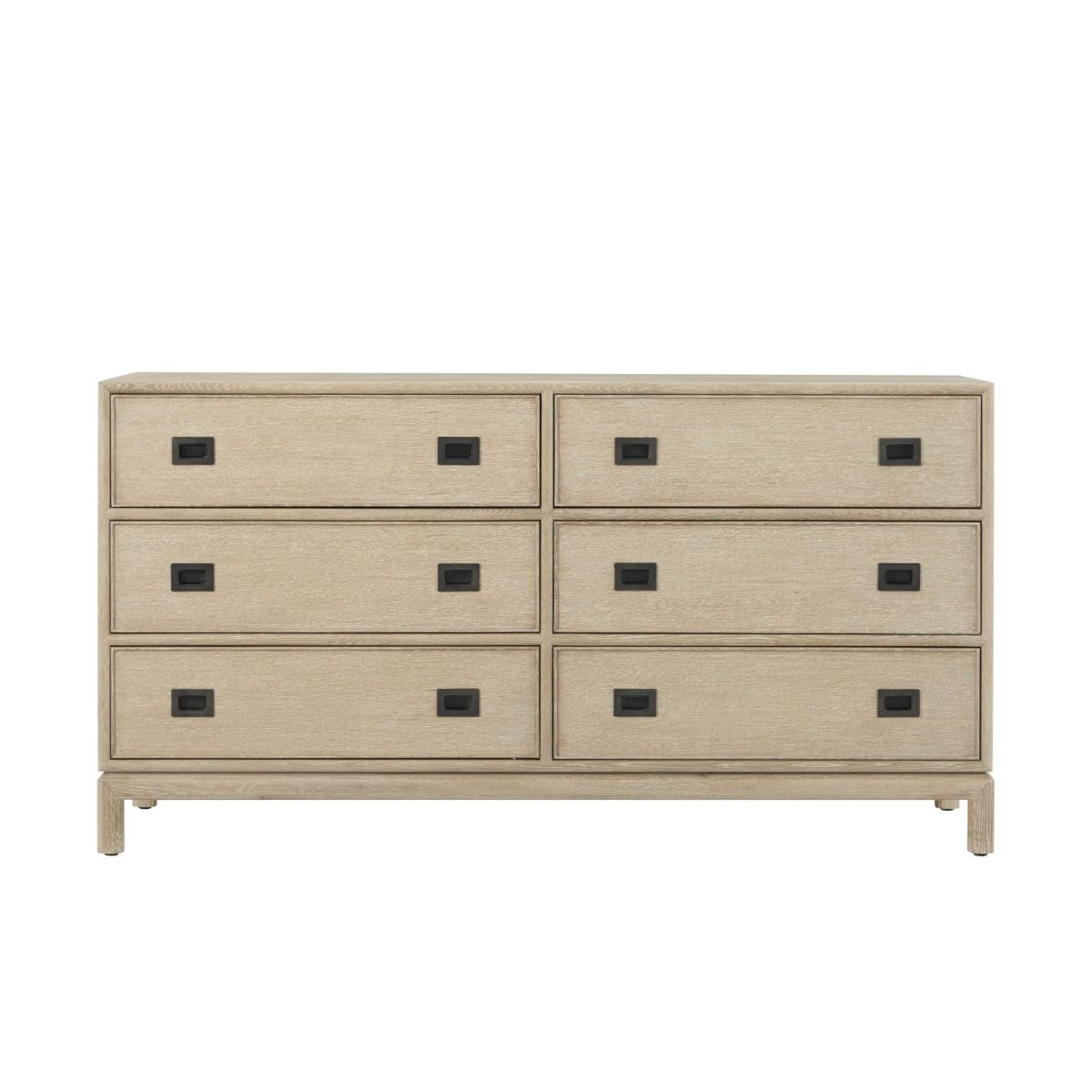 Six drawer chest of drawers in pale wood