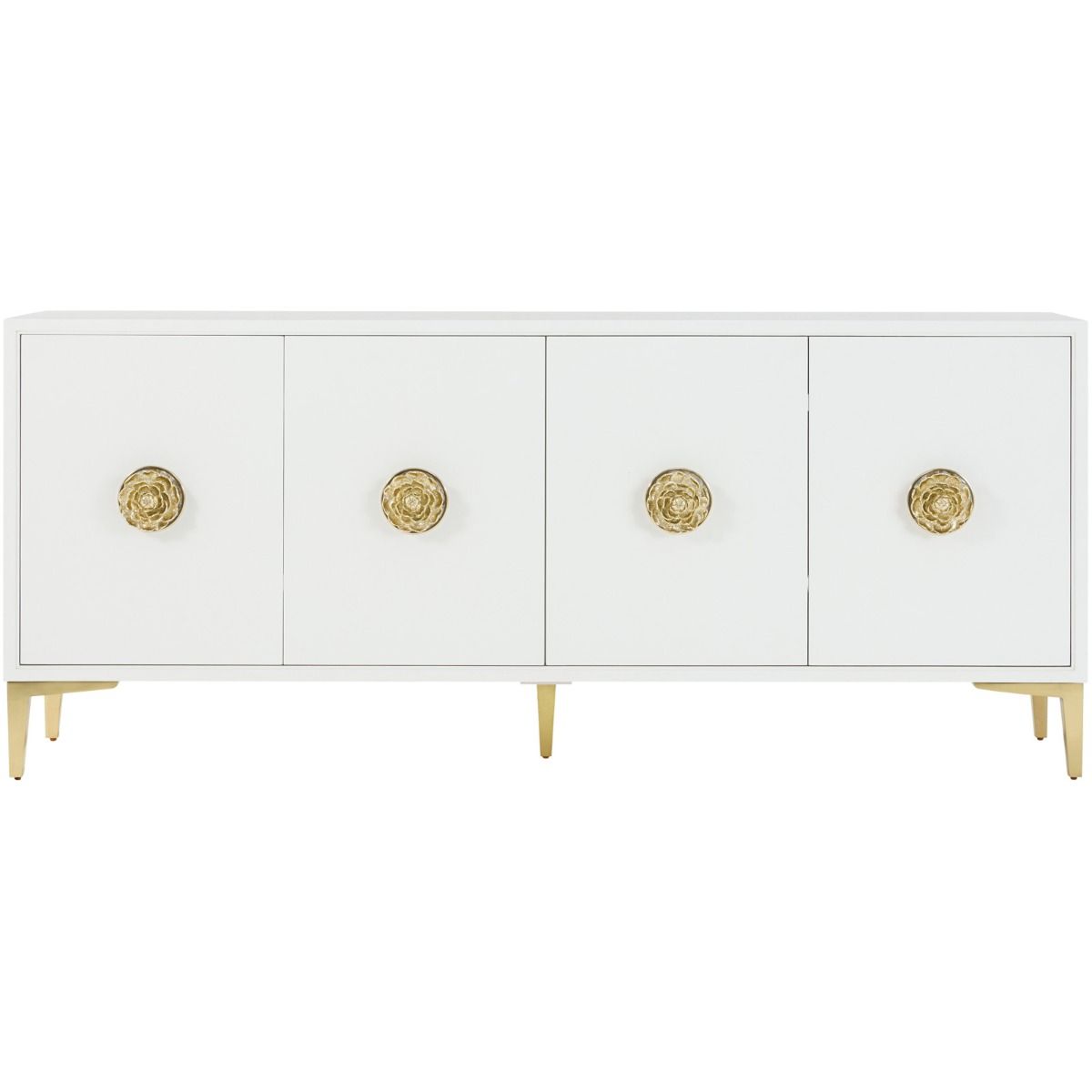Four door credenza with gold finish fixings