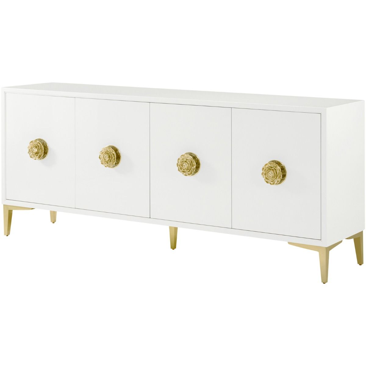 Four door credenza with gold finish fixings
