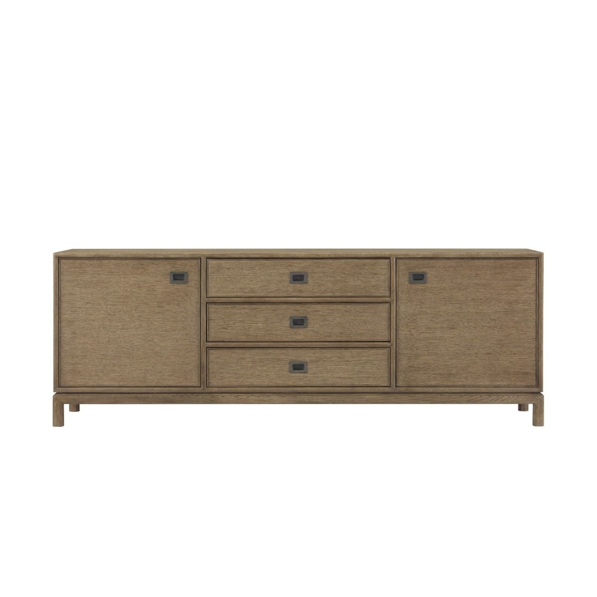 Wooden cabinet with three drawers and two cupboards