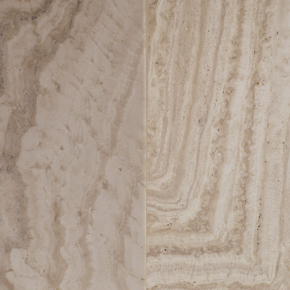 Chic travertine dining table with square top and structural base