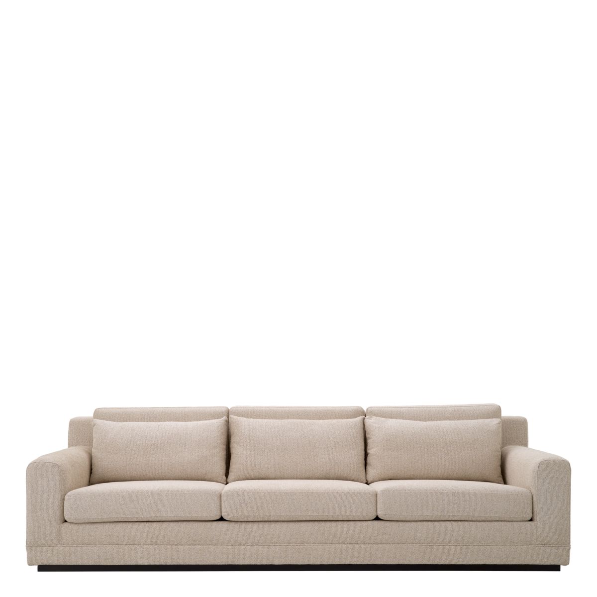 A sumptuous sofa with a luxury beige upholstery