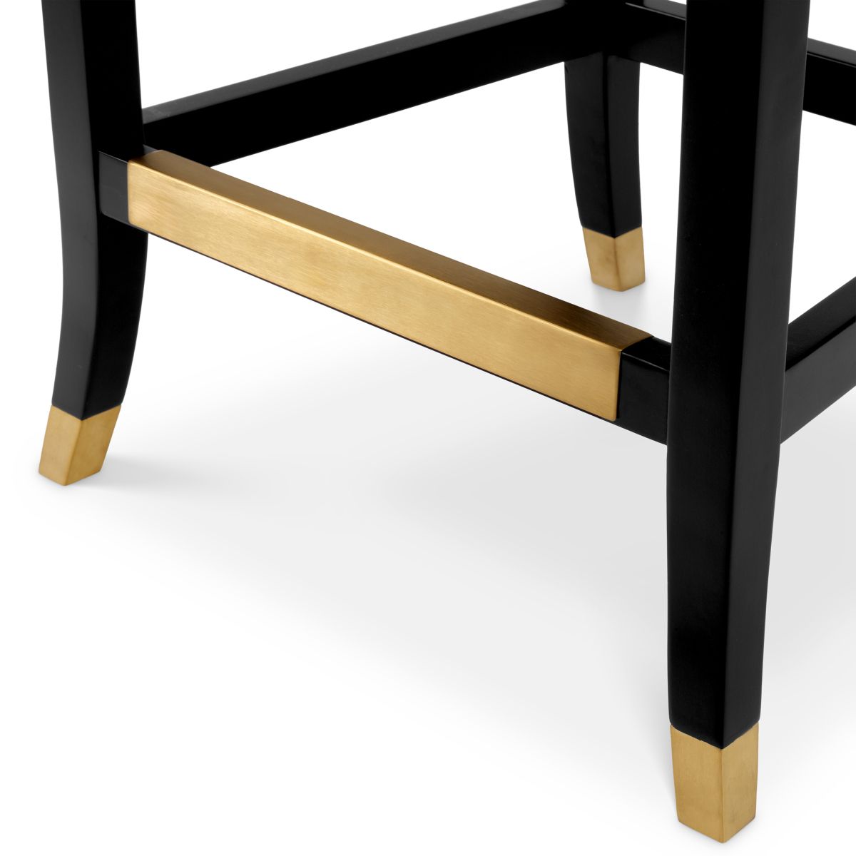 A contemporary bar stool with an 18th century French-inspired design