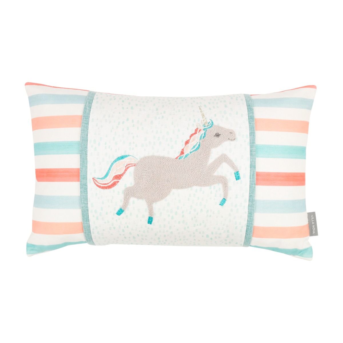 Add a touch of magic to your space with the Villa Nova Dancing Unicorn Cushion, featuring vibrant colors and enchanting design for whimsical decor.