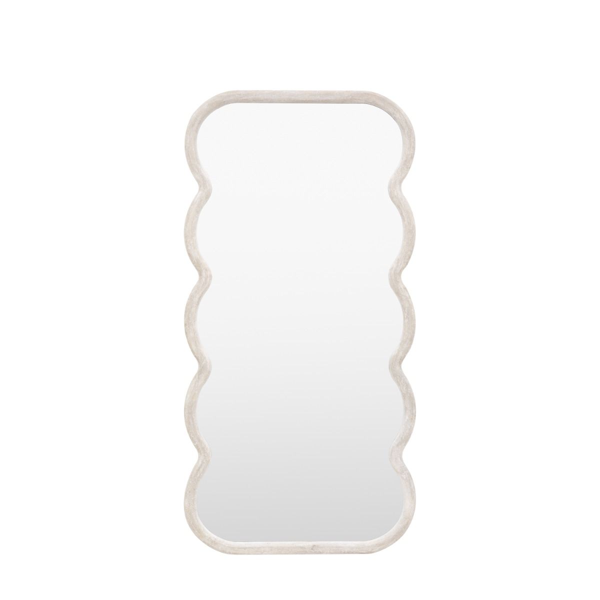 Full length mirror with a wavy edge detailing