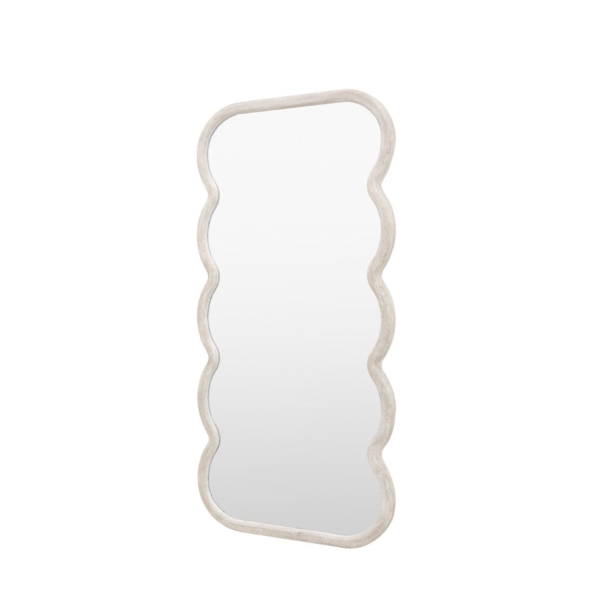 Full length mirror with a wavy edge detailing