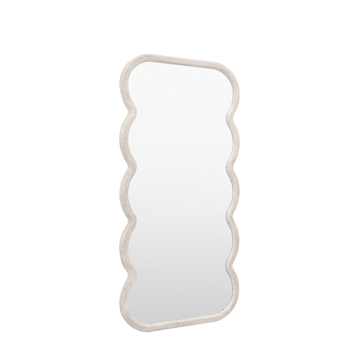 Full length mirror with a wavy edge detailing